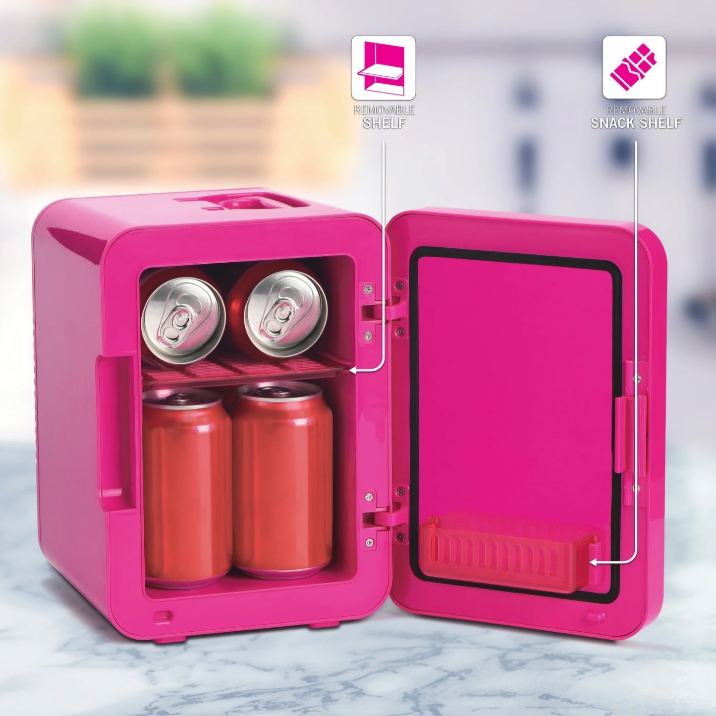 Mini refrigerador portátil Barbie Frigobar para 6 latas 4 lts 25x18.8x24.6 cms aprox