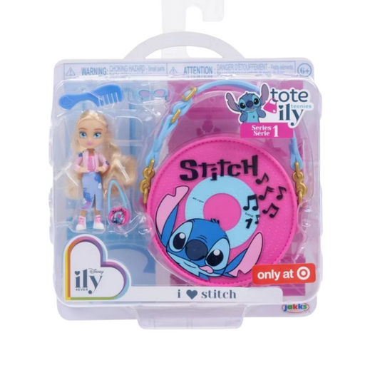 Stitch ILY Disney set de muñequitas mini y bolsita mini 7 cms aprox 2.5"