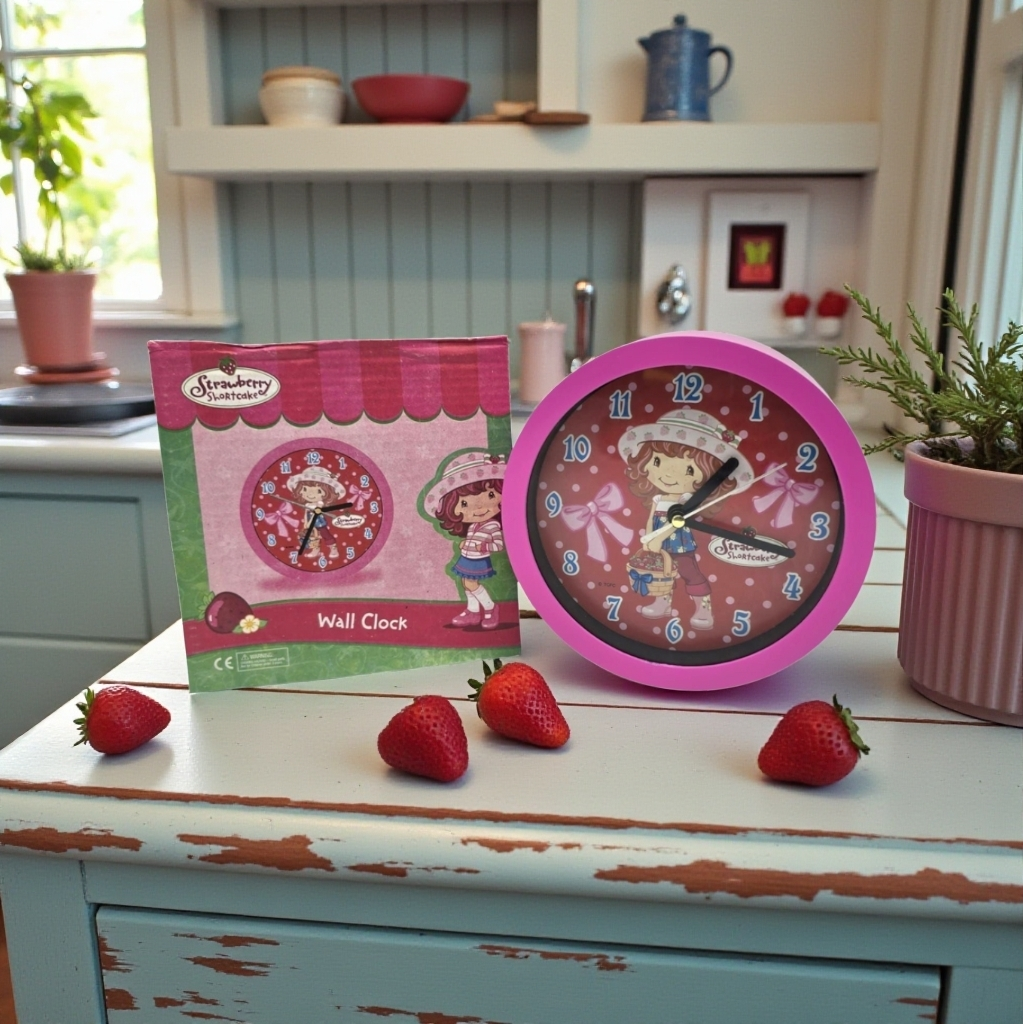 Reloj de pared Rosita Fresita Vintage 15 cms aprox. Funcionan con batería