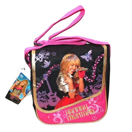 Años 2000s Hannah Montana Vintage Crossbody Bolso con cierre y velcro 23x22x6 aprox