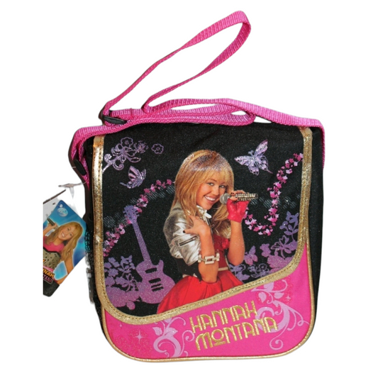 Años 2000s Hannah Montana Vintage Crossbody Bolso con cierre y velcro 23x22x6 aprox