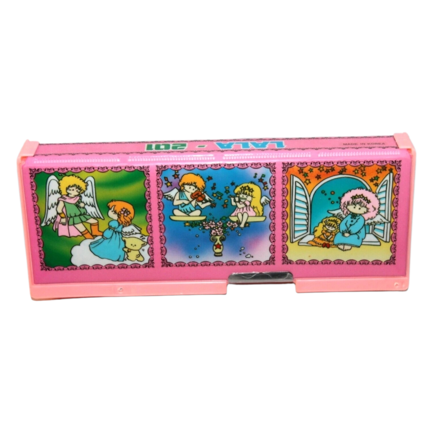 Estuche Vintage Mecánico Magnético Asiático Corea año 1992 Lala tipo Little Twin Stars