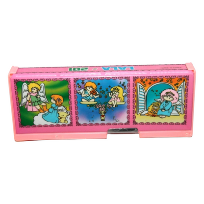 Estuche Vintage Mecánico Magnético Asiático Corea año 1992 Lala tipo Little Twin Stars