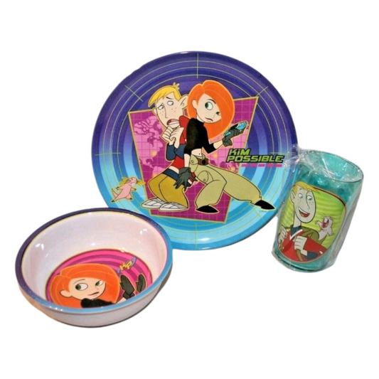 Set de platito vintage de melamina acrílicos pequeños Kim Possible