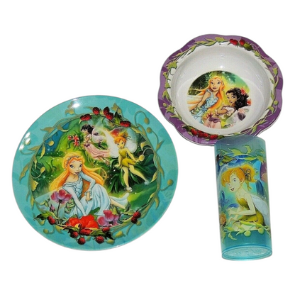 Set de platito vintage de melamina acrílicos pequeños Fairies Tinkerbell