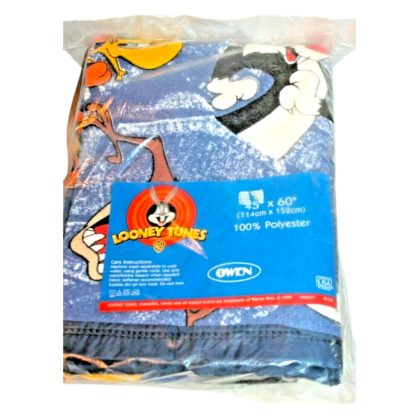 Cobija vintage looney tunes año 1999 114x152 cms