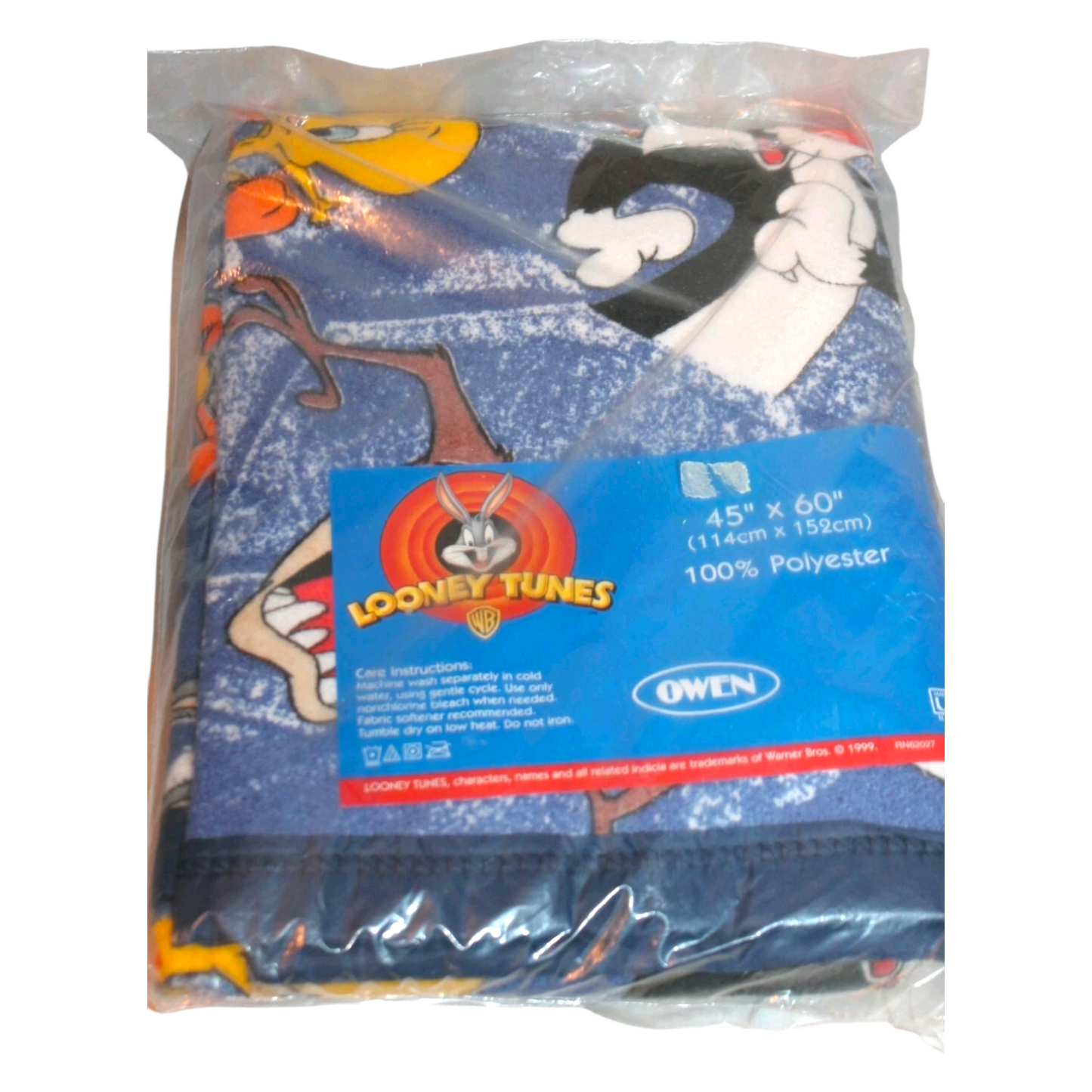 Cobija vintage looney tunes año 1999 114x152 cms