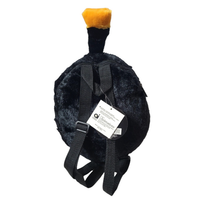 Angry birds mini Mochila de Peluche 30 cms aprox negro