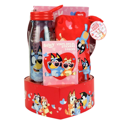 Bluey Giftset con stickers, estuche, libreta, botella y caja decorativa