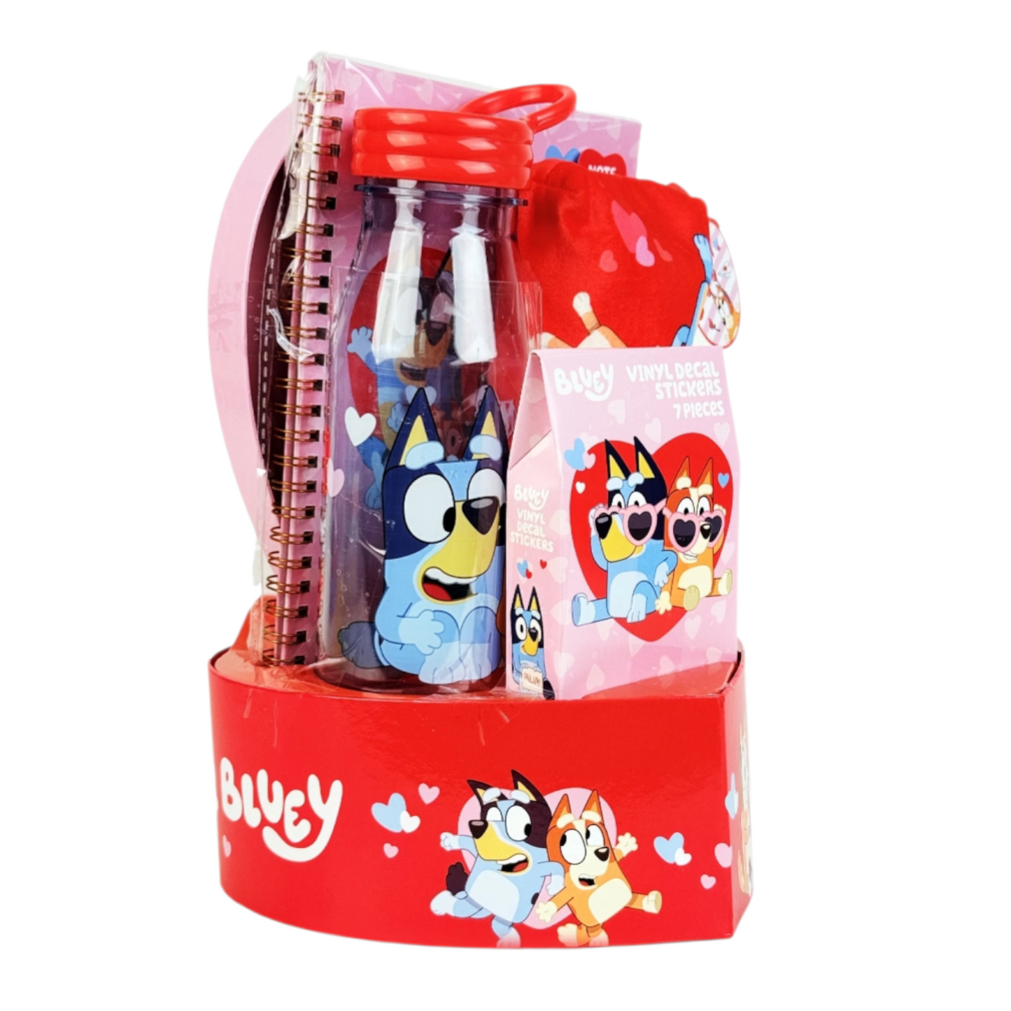 Bluey Giftset con stickers, estuche, libreta, botella y caja decorativa