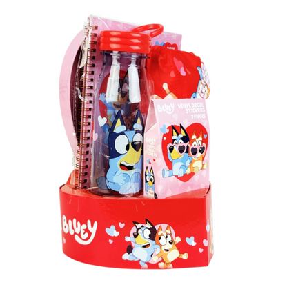 Bluey Giftset con stickers, estuche, libreta, botella y caja decorativa
