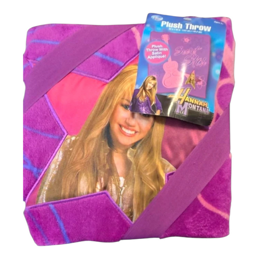 Años 2000s Hannah Montana Vintage Cobija Frazada personal 127x142 cms aprox