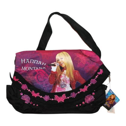 Años 2000s Hannah Montana Vintage Bolso plano loneta con cierre 44x31 cms aprox