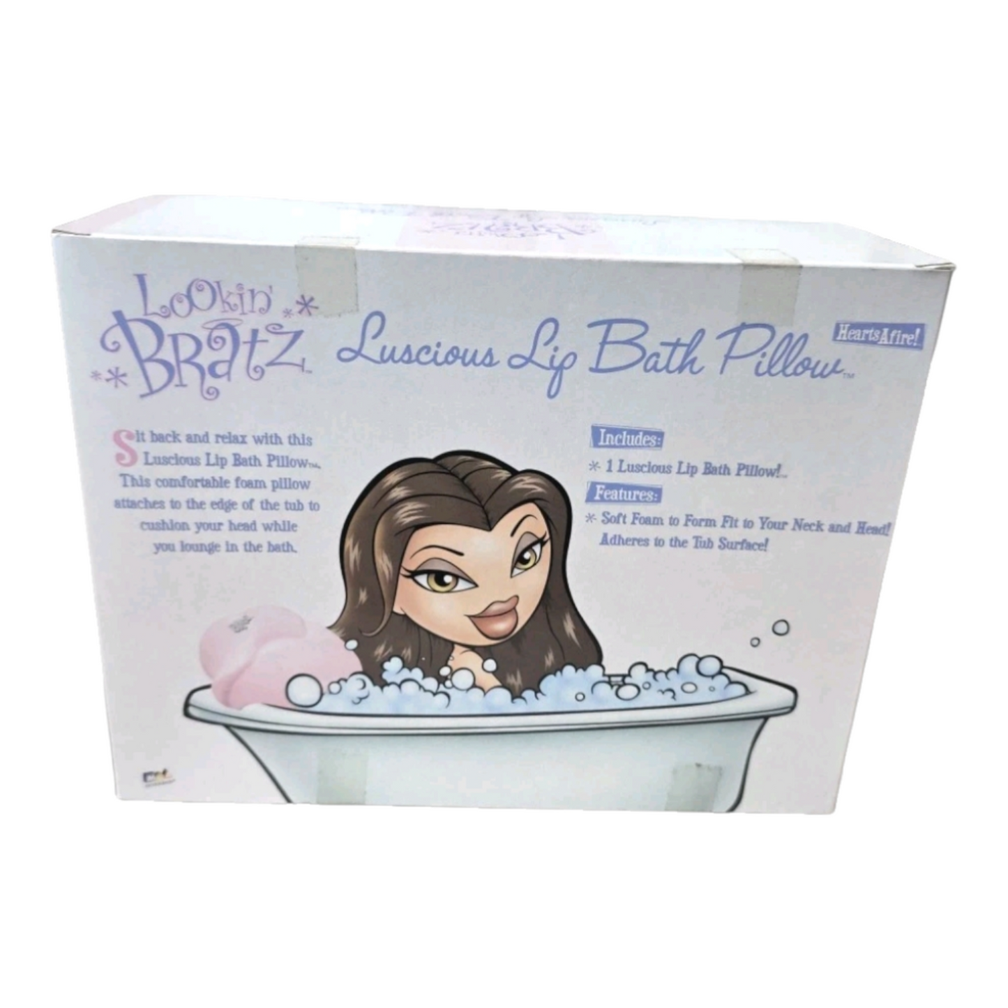 Cojín para baño Luscious Lips Bratz Hearts A Fire año 2004 nuevo en caja LOOKING BRATZ MGA ENTERTAINMENT
