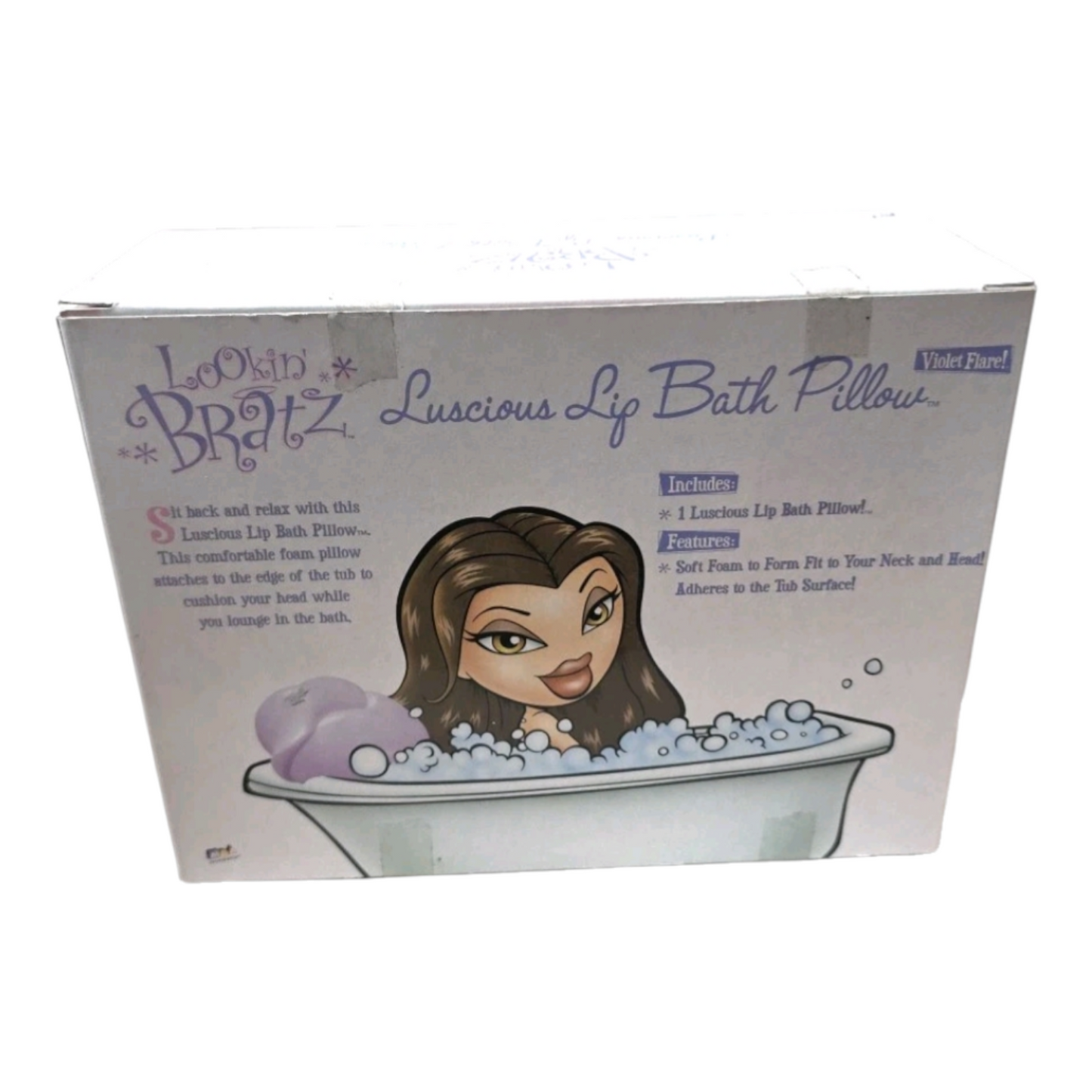 Cojín para baño Luscious Lavanda Bratz Violet Flare año 2004 nuevo en caja LOOKING BRATZ MGA ENTERTAINMENT