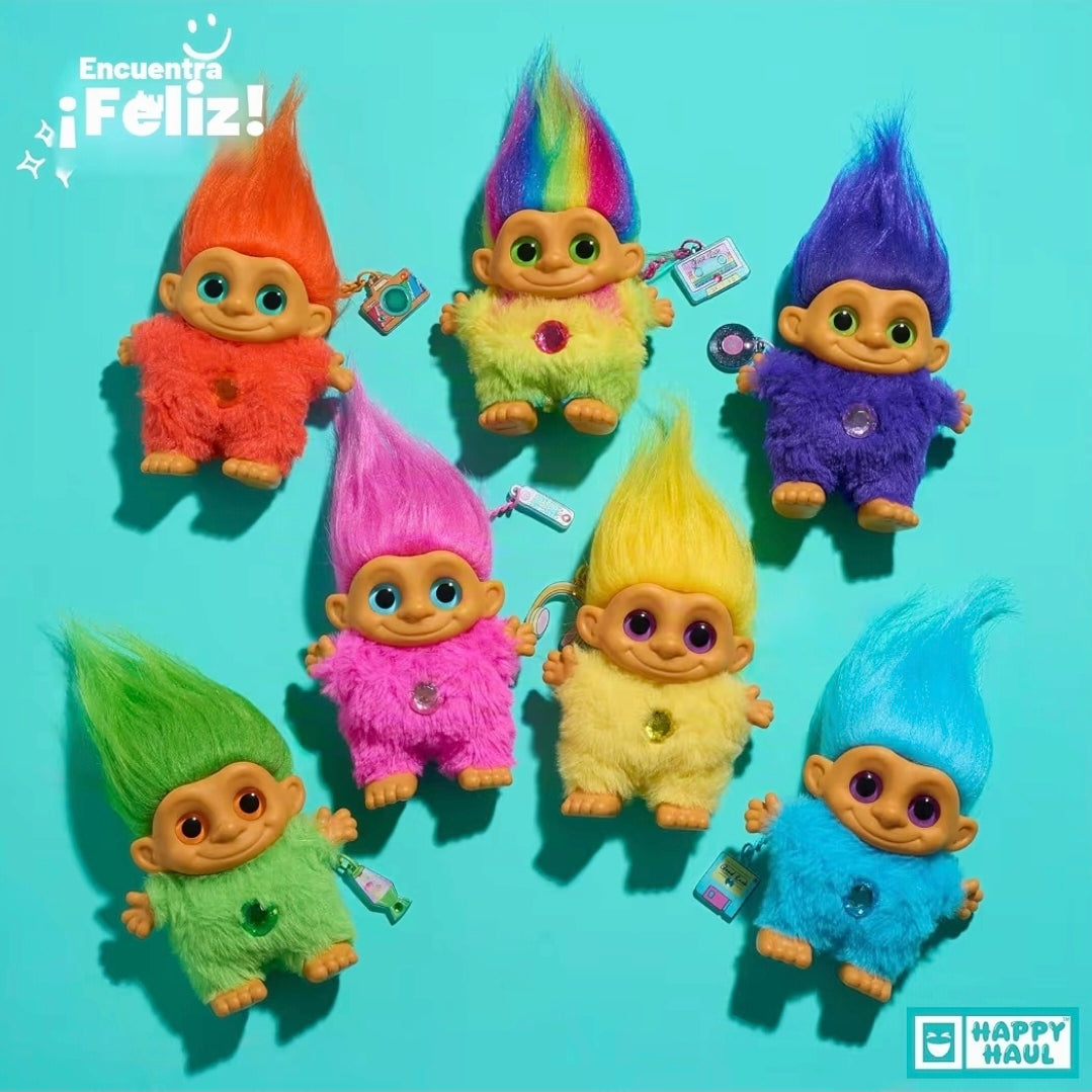 HAPPY HAUL Good Luck Trolls Vinyl Peluche Clip-on Sorpresa Blind Box 13 cms aprox