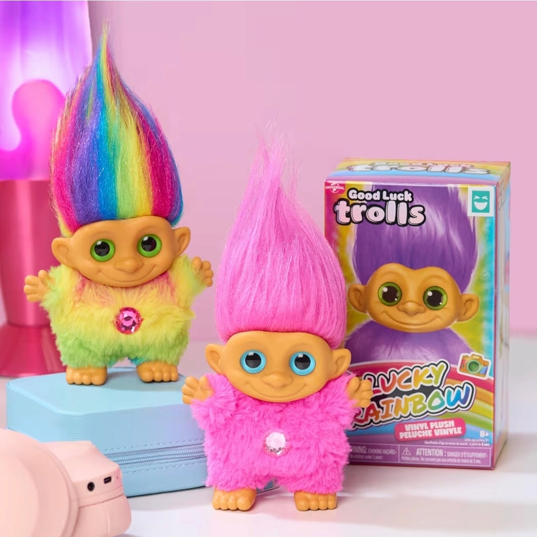 HAPPY HAUL Good Luck Trolls Vinyl Peluche Clip-on Sorpresa Blind Box 13 cms aprox