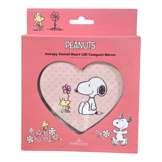 Impressions Vanity Snoopy Peanuts Espejo portátil. Con luz led touch y aumento. Recargable