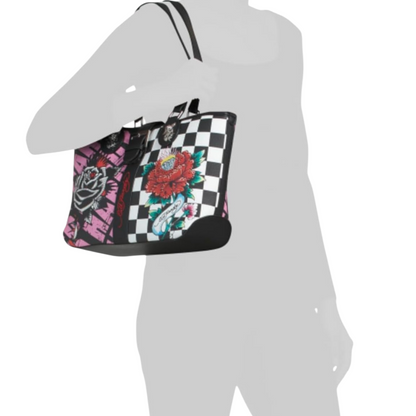 Bolso Ed Hardy checkers  41x24cm aprox