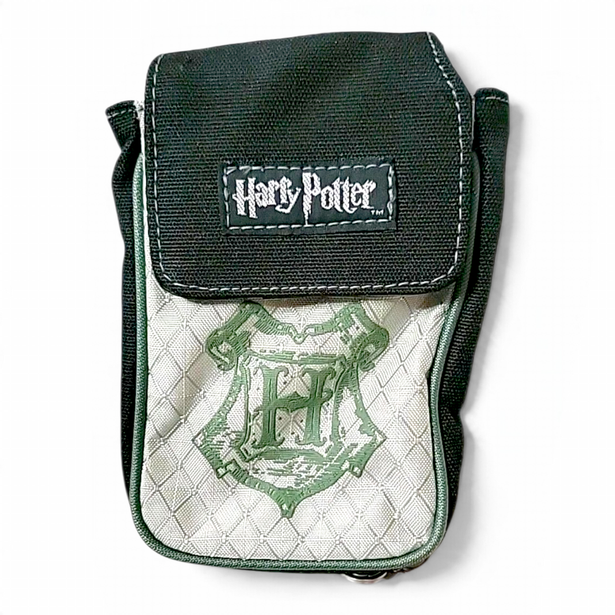 Harry Potter Vintage Cartera Monedero o Porta Celular con Velcro Verde Slytherin 13x9 cms aprox
