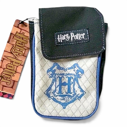 Harry Potter Vintage Cartera Monedero o Porta Celular con Velcro Azul Ravenclaw 13x9 cms aprox