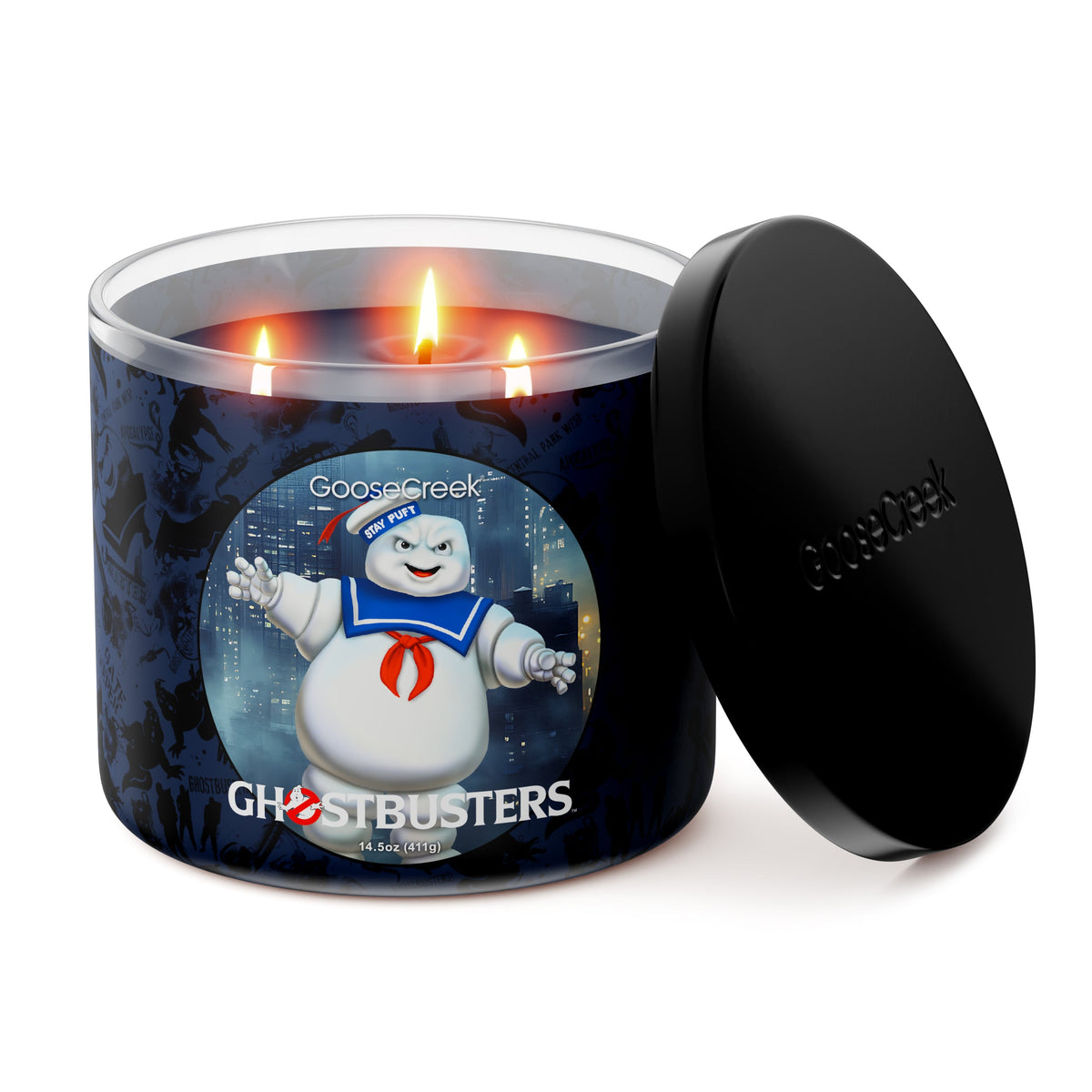 Stay Puft Ghostbusters 3-Wick Candle - vela prendida