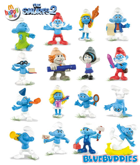 McDonald's Happy Meal Pitufos Smurfs 2 Bluebuddies año 2013