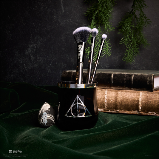 ⚠️ PREVENTA Maquillaje Harry Potter Dark arts set de Brochas con esponja y holder
