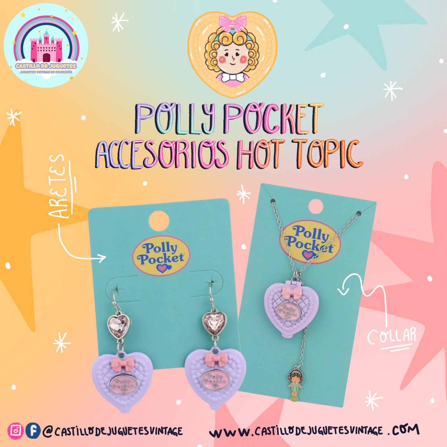 Collar y Aretes Polly Pocket Hottopic