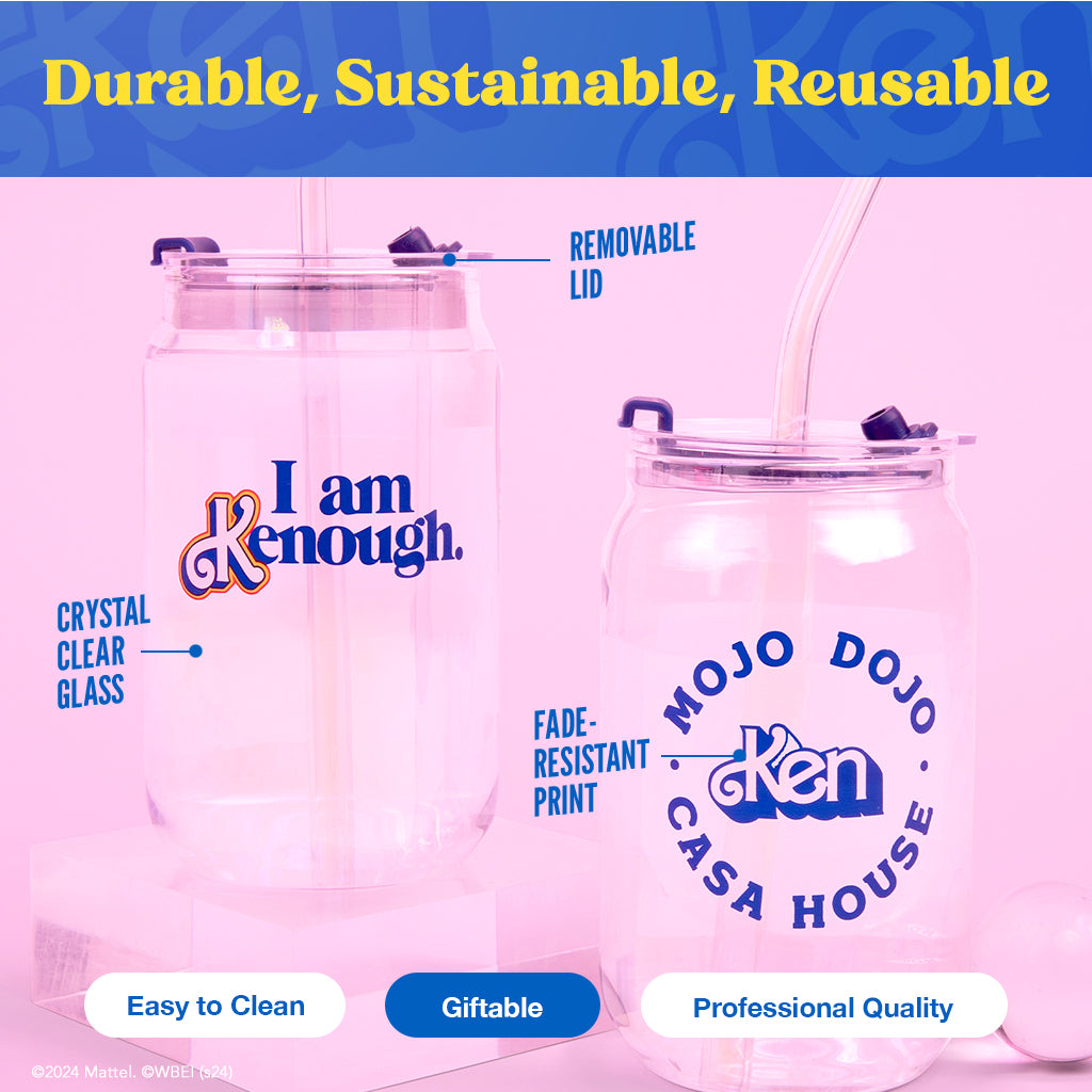 Barbie x Dragon Glassware Vasos de Vidrio Barbie The Movie I Am Kenough 480 ml Set de 2