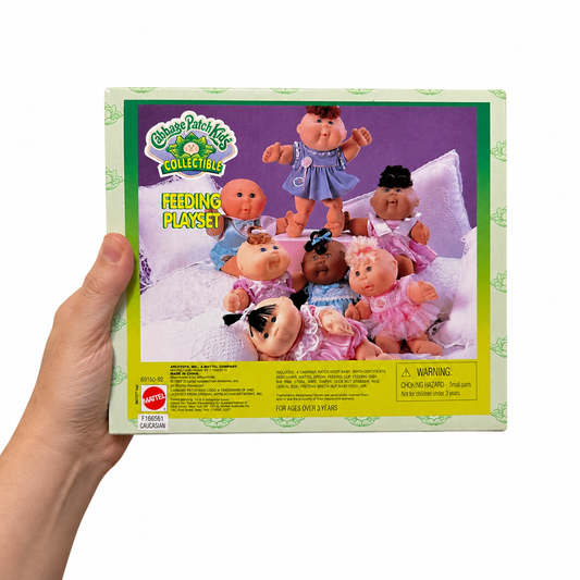 Cabbage Patch Vintage Feeding set con bebé mini (10 cms) y accesorios sorpresa