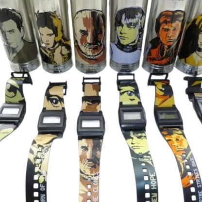 Burger King Happy Meal Star Wars Relojes reversibles doble vista con lata coleccionables año 2005 (Necesitan Batería por la Edad)