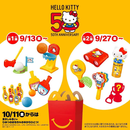 McDonald's Happy Meal Japón Hello Kitty Deportes 50th anniversary Blind Bag