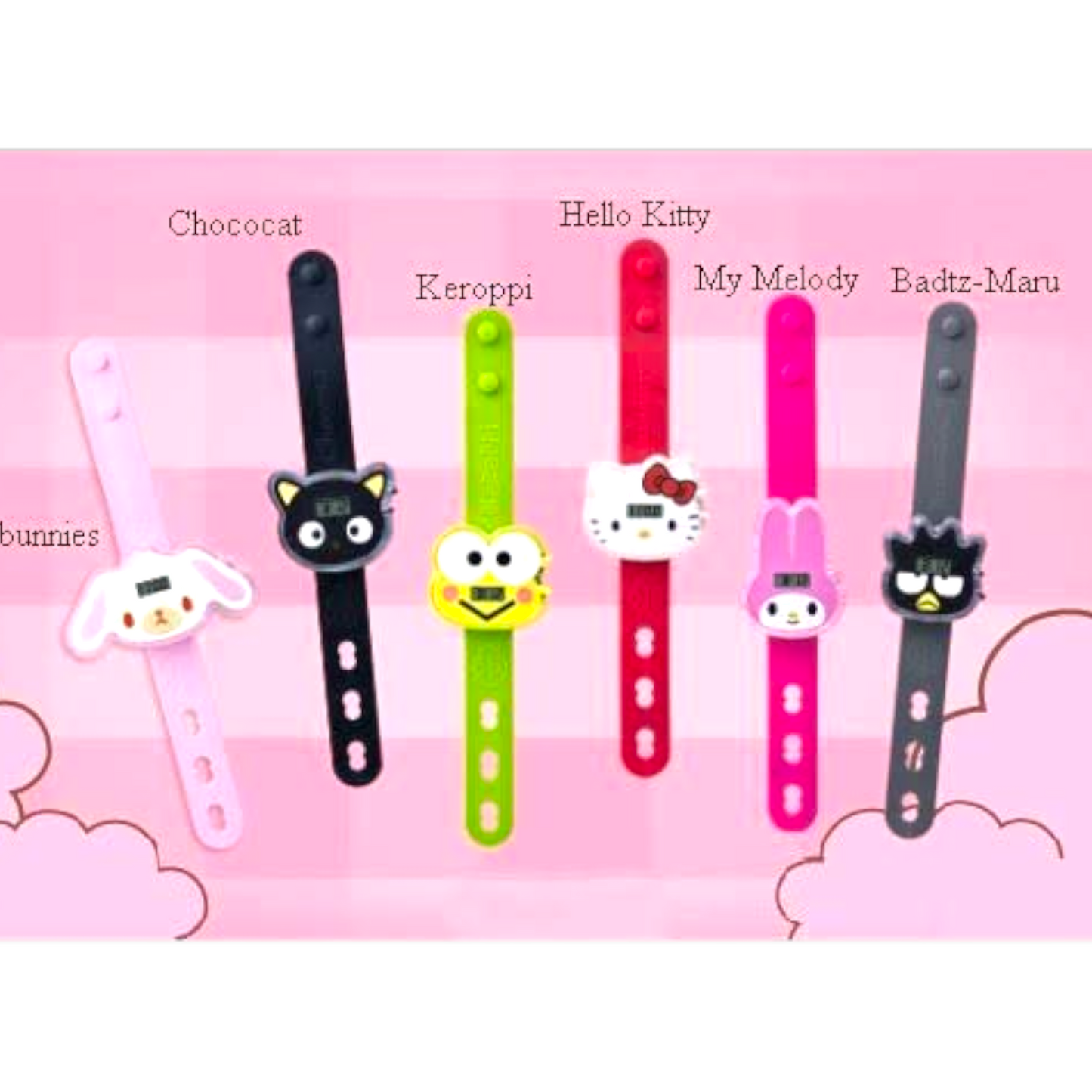 McDonald's Happy Meal Hello Kitty Sanrio año 2010 Reloj Digital diámetro muñeca 20.5 cms necesitan batería nueva. Sí le quedan a adulto