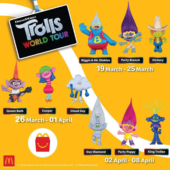 McDonald's Happy Meal Trolls World Tour Año 2020