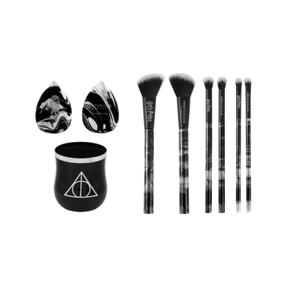 ⚠️ PREVENTA Maquillaje Harry Potter Dark arts set de Brochas con esponja y holder
