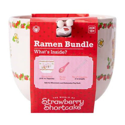 Tazón de Cerámica con cubiertos palillos asiático cerámica Ramen bowl Rosita Fresita Strawberry Shortcake