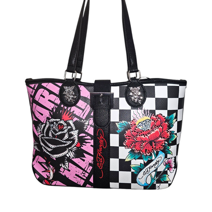 Bolso Ed Hardy checkers  41x24cm aprox