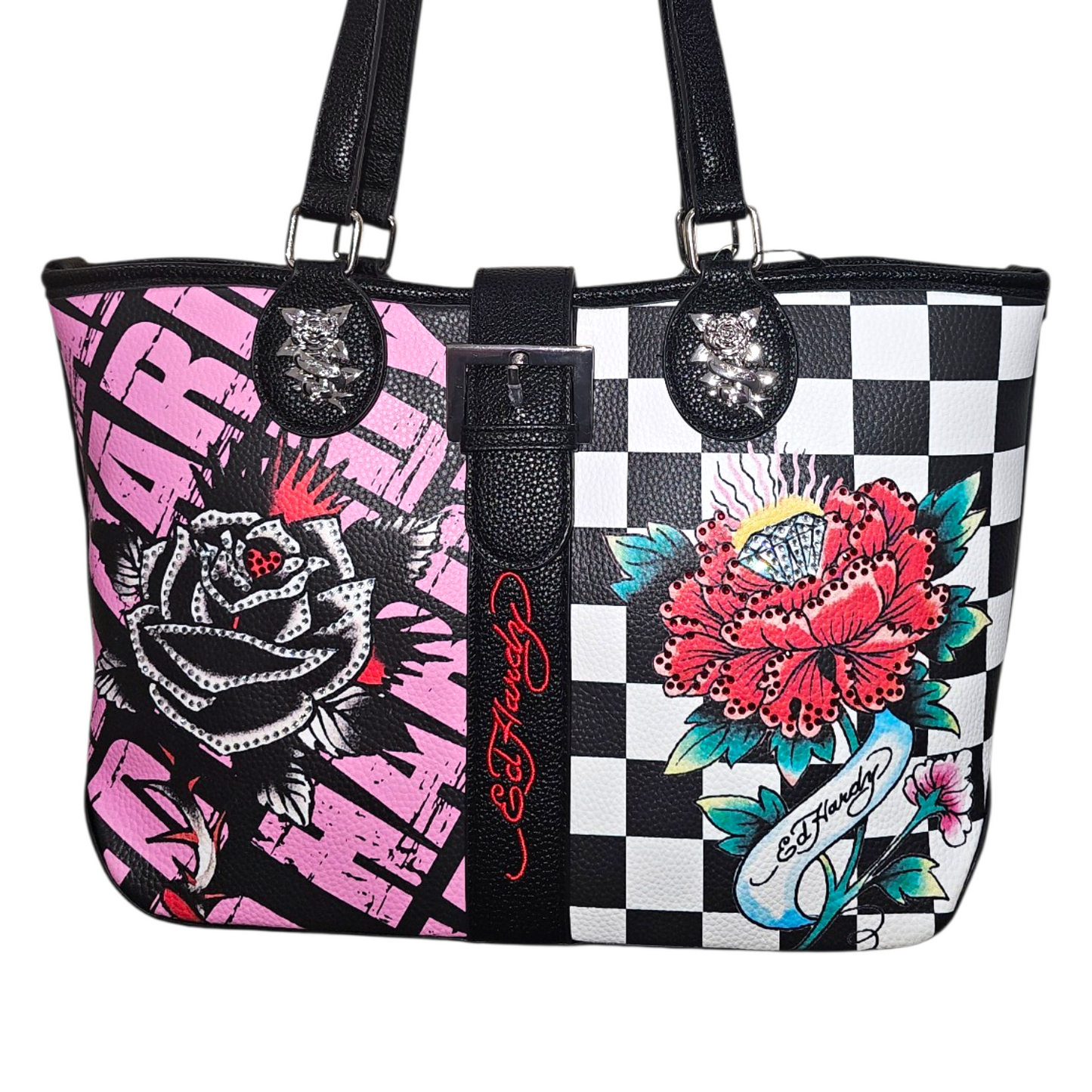 Bolso Ed Hardy checkers  41x24cm aprox