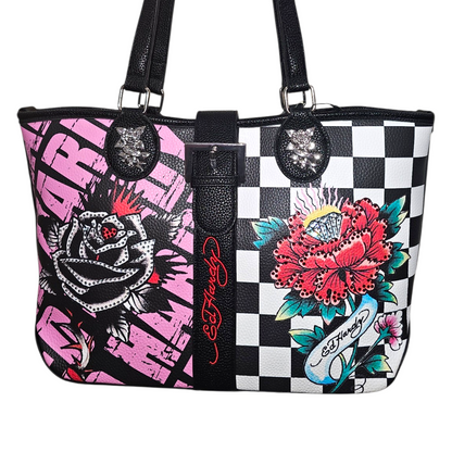 Bolso Ed Hardy checkers  41x24cm aprox