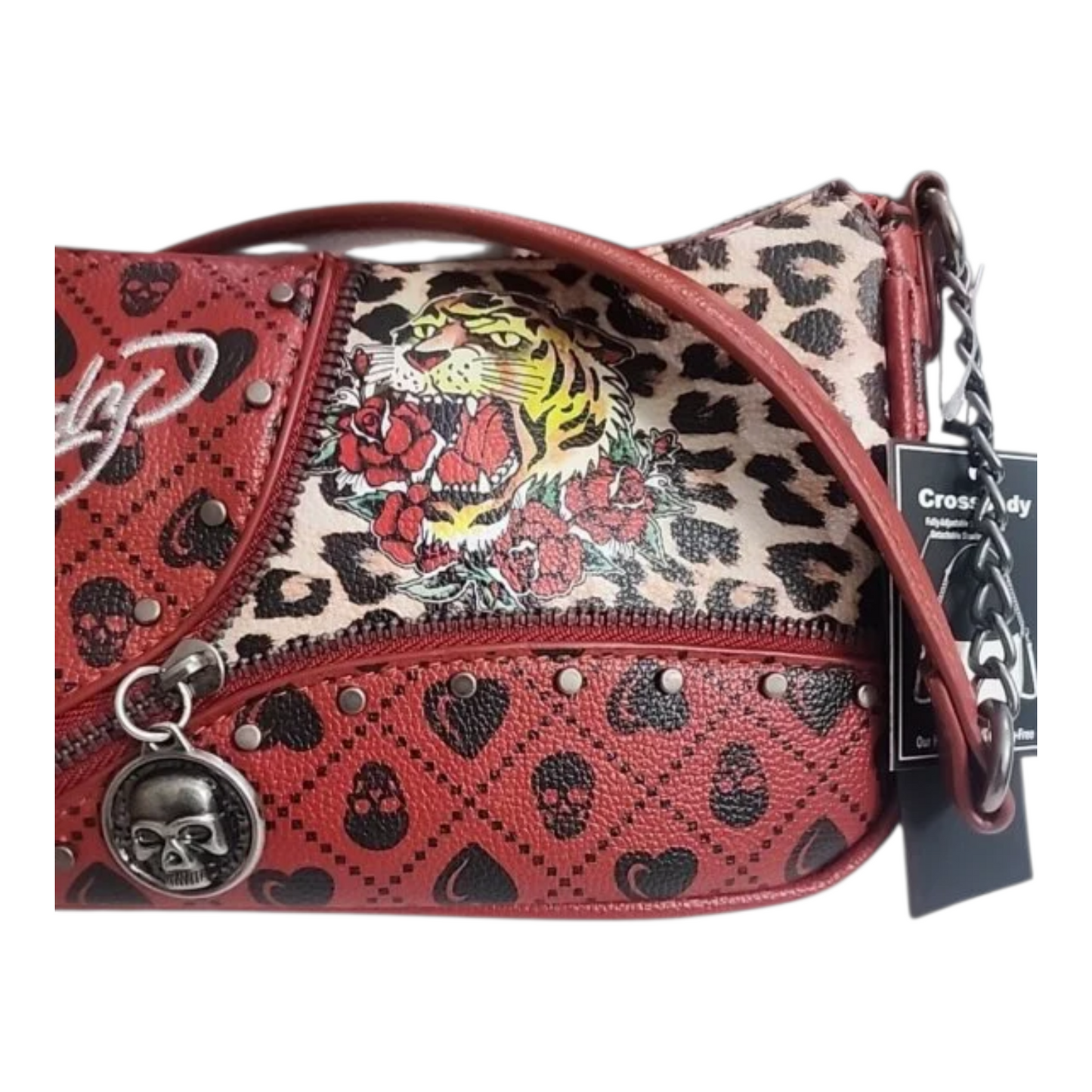 Bolsa de hombro Ed Hardy roja  27x13cm aprox