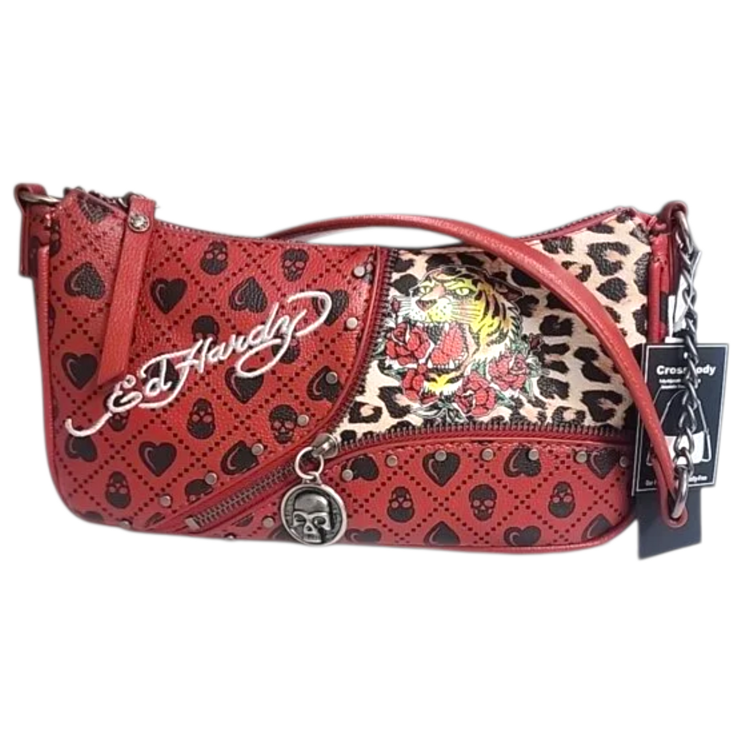 Bolsa de hombro Ed Hardy roja  27x13cm aprox