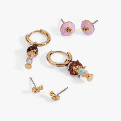 ⚠️PREVENTA IMPORTACIÓN Set de Aretes Polly Pocket™ (3 Piezas) Alex+Ani ORIGINAL Joyeria Original Licencia Mattel Se enviará alrededor de 15 días después de su compra