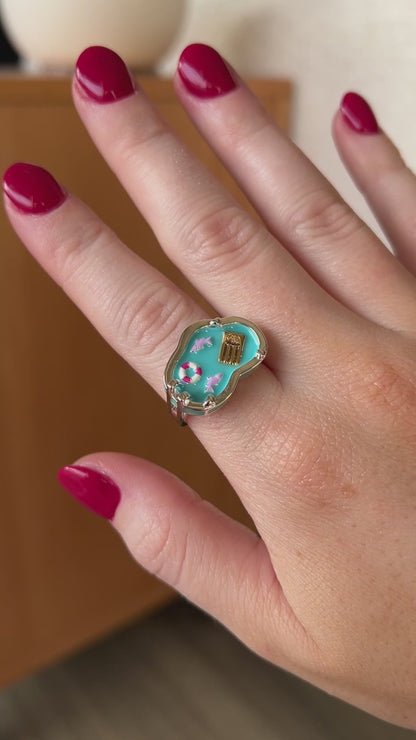 Anillo Edición Limitada Polly Pocket™ Pool Party Alex+Ani ORIGINAL Joyeria Original Licencia Mattel