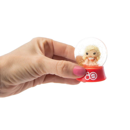 Mattel 80 aniversario mini snow globes Barbie peaches n cream