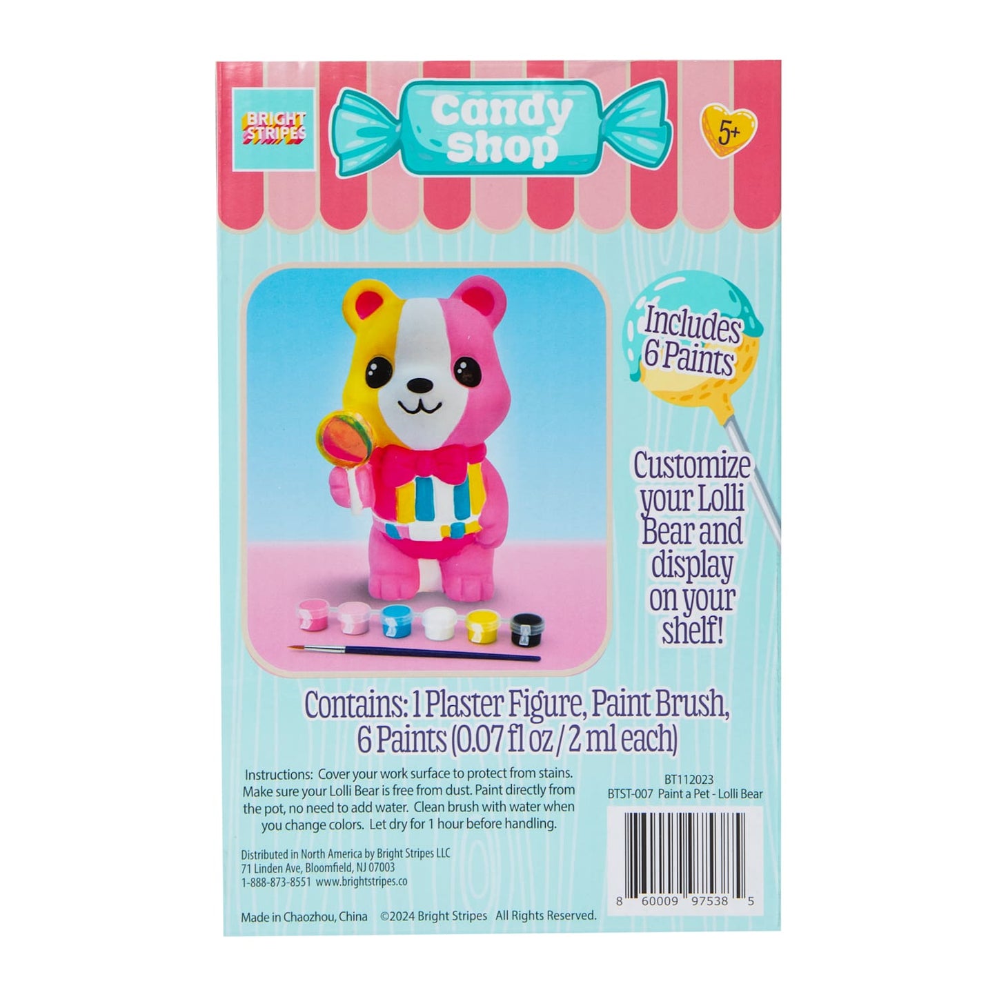 Cerámica para pintar (incluye pinturas) osito lollipop DIY