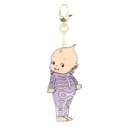Charm de acrílico en capas “Skelebaby”  brilla en la oscuridad de Kewpie Whatever makes you happy