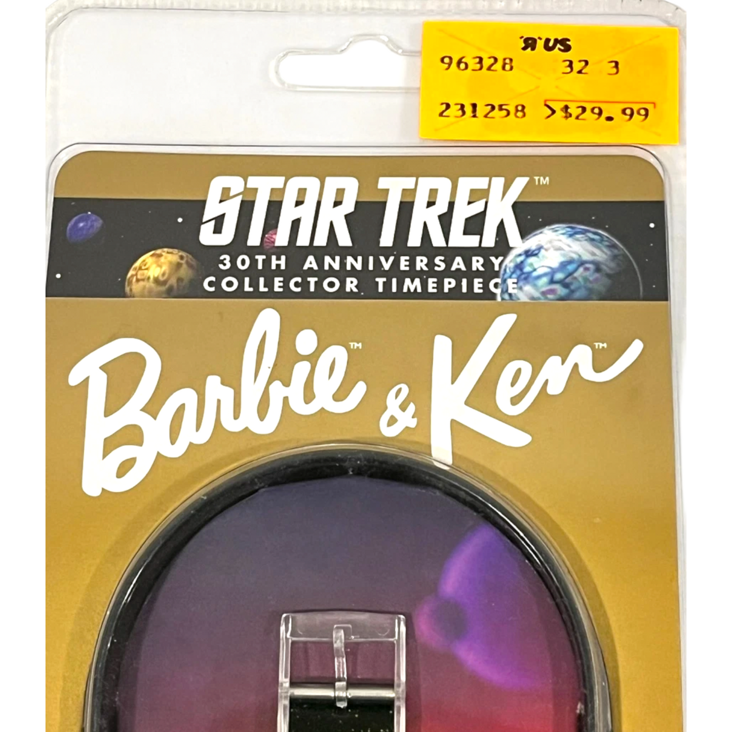 Reloj Vintage Star Trek 30 Aniversario Barbie y Ken con cajita Coleccionable Año 1996 (necesita batería nueva seguramente)