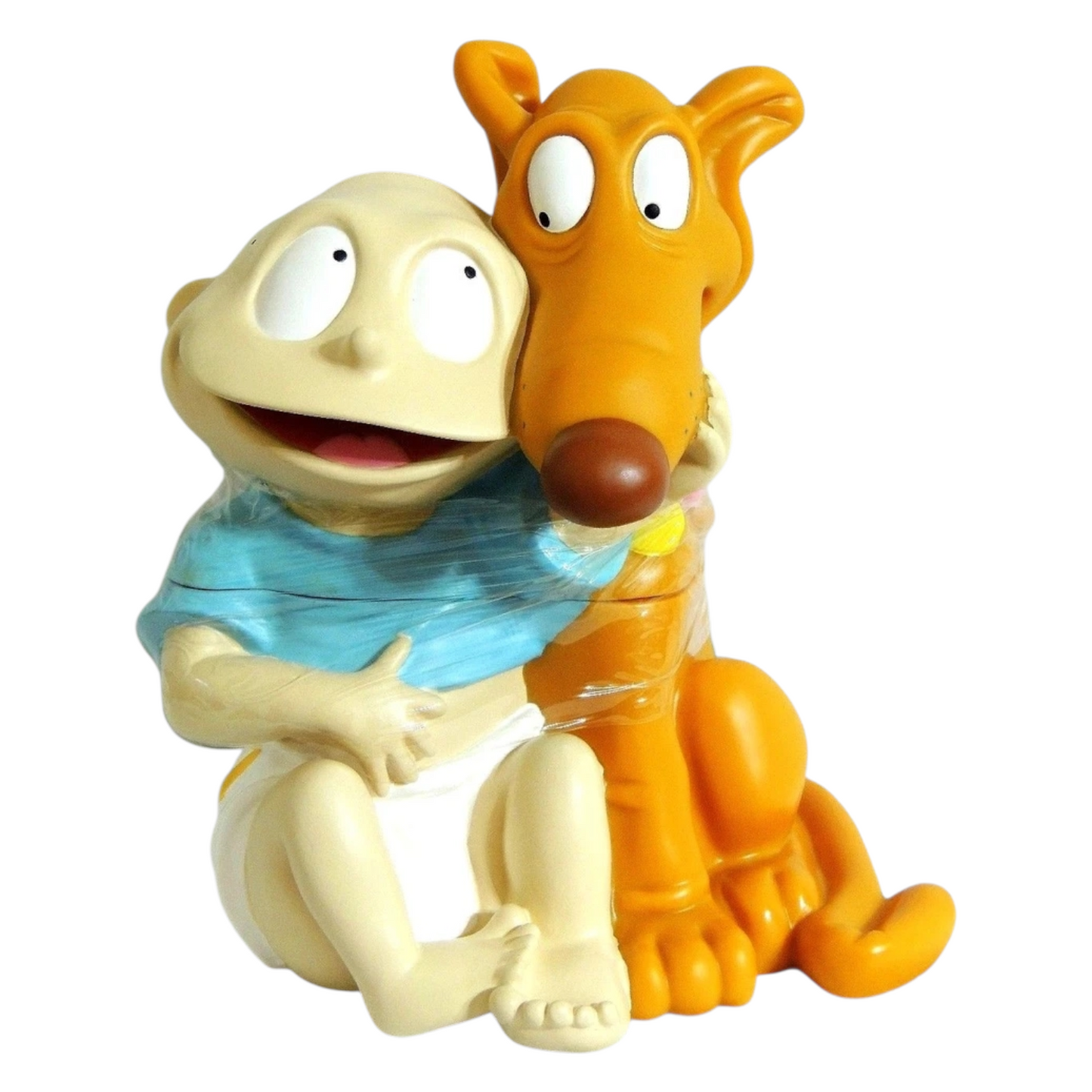 Galletero Vintage Rugrats Applause Plástico Tommy Y Firulais 25 cms aprox año 1998