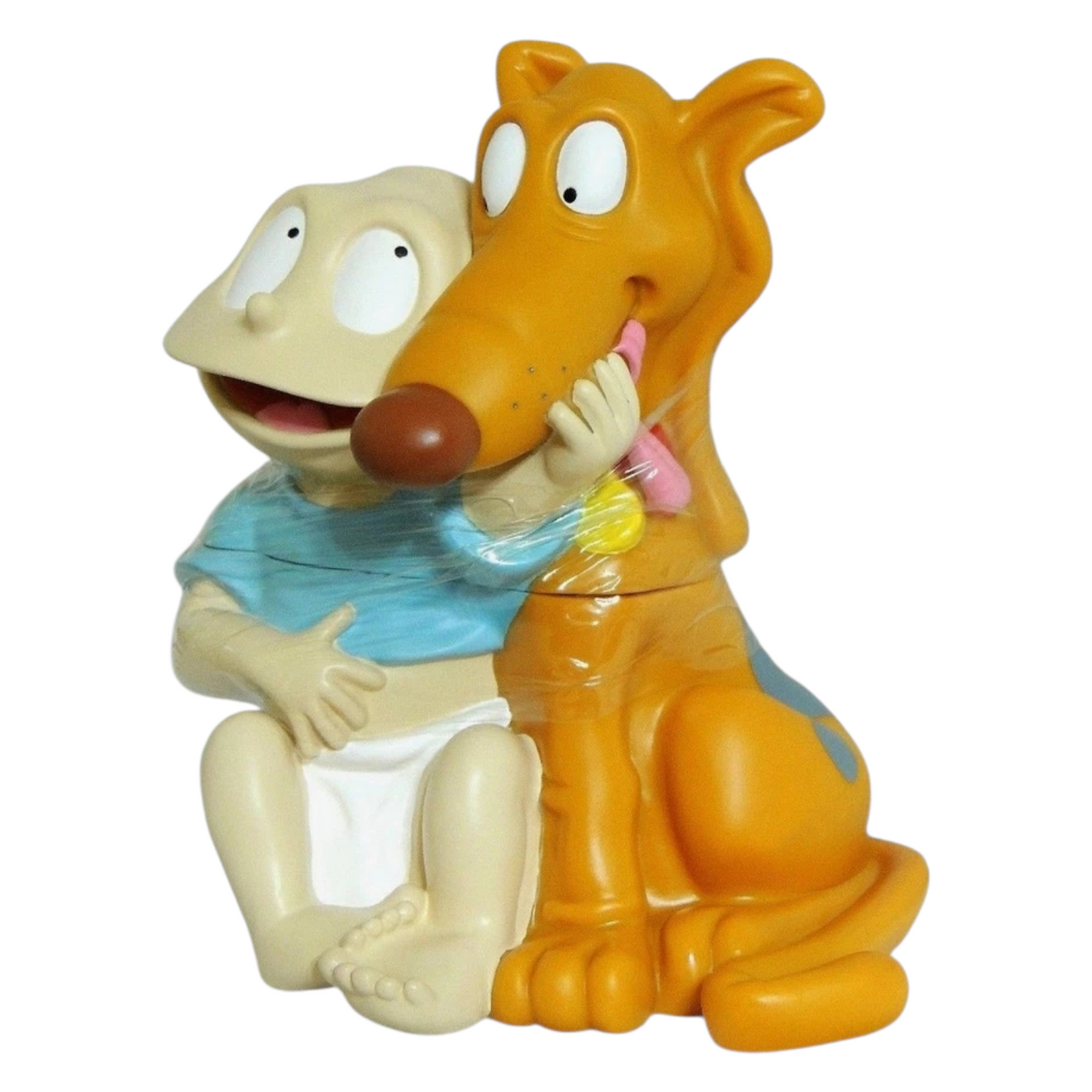 Galletero Vintage Rugrats Applause Plástico Tommy Y Firulais 25 cms aprox año 1998